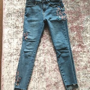 New Look embroidered blue jeans